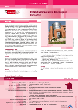 Institut National de la Boulangerie P&acirc;tisserie