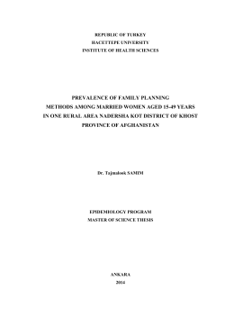 Prevalence of family planning method among married women aged