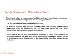 Specific Requirements &ndash; Meteorological Events
