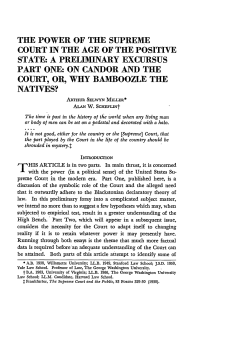 The Power of the Supreme Court in the Age of the Positive State: A