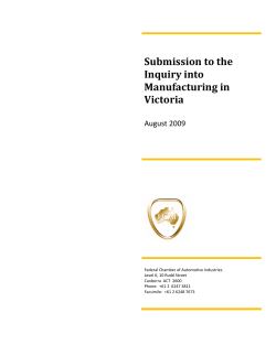 Submission to the Review of Australia`s Automotive Industry