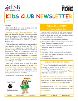 kids club newsletter