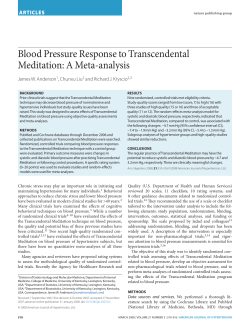 Blood Pressure Response to Transcendental