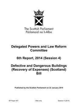 Delegated Powers and Law Reform Committee 6th Report, 2014