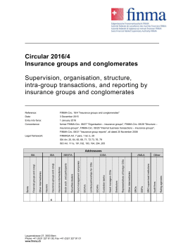 2016/04 FINMA Circular "Insurance groups and conglomerates"