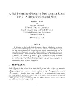 A High Performance Pneumatic Force Actuator System Part 1