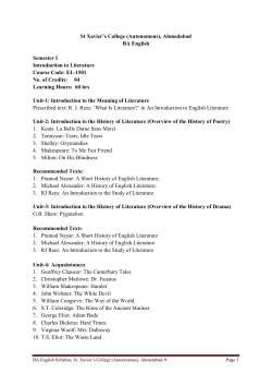 BA English Syllabus - St. Xavier`s College
