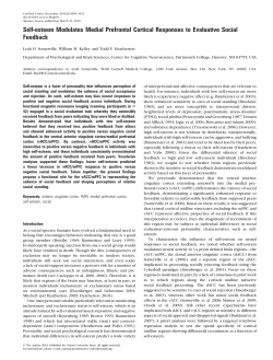 Self-esteem Modulates Medial Prefrontal Cortical