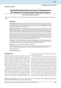 Histopathological Assessment of Dyspepsia in the