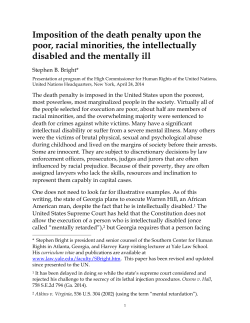 Imposition of the death penalty upon the poor, racial