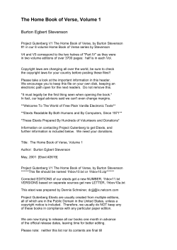 The Home Book of Verse, Volume 1