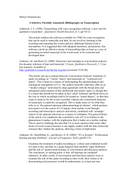 A selective and partially annotated bibliography on transcription in