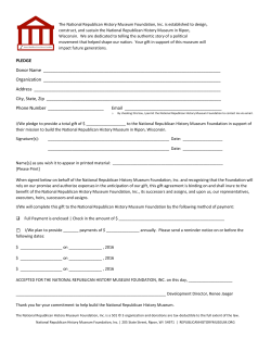 Donation Pledge - National Republican History Museum