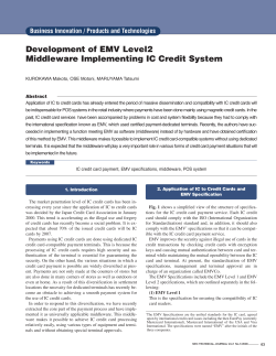 Development of EMV Level2 Middleware Implementing IC Credit