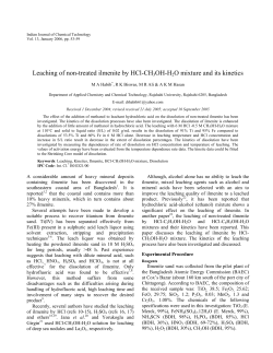 Leaching of non-treated ilmenite by HCl-CH3OH