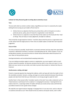 Institute for Policy Research guide to writing about contentious