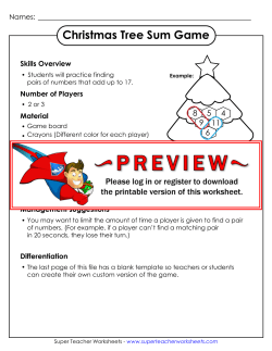 Christmas Tree Sum Game - Super Teacher Worksheets