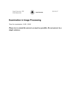 Examination in Image Processing - TFE