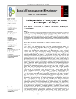 Profiling metabolites of Carica papaya Linn. variety CO7 through GC