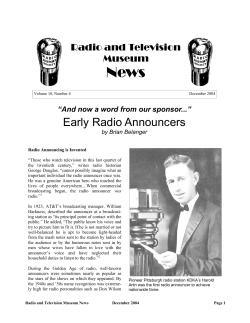 Radio and Television Museum News