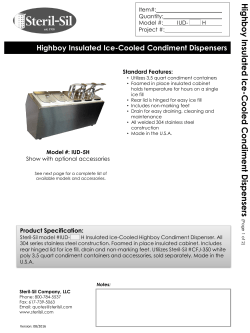 Highboy Insulated Ice -Cooled Condiment Dispensers - Steril-Sil