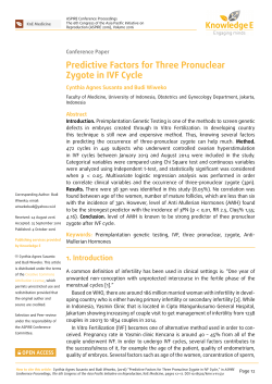 Predictive Factors for Three Pronuclear Zygote in IVF Cycle