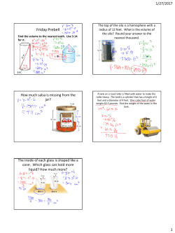 01-27-17 Problem Solving with Volume