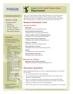 Depression - KidsHealth in the Classroom