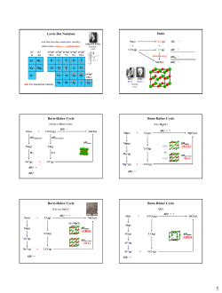Lewis Dot Notation Ionic Born-Haber Cycle Born-Haber