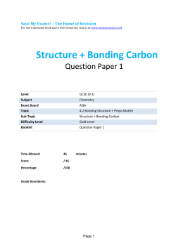 Structure + Bonding Carbon