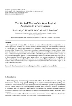 The Weckud Wetch of the Wast: Lexical Adaptation to a Novel Accent