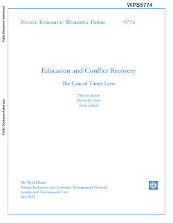 Education and Conflict Recovery