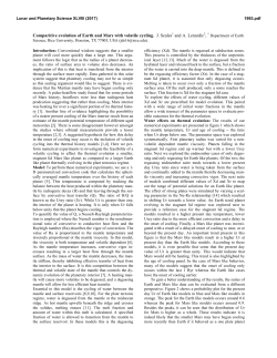 Comparitive evolution of Earth and Mars with volatile cycling. J