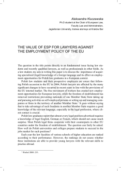 the value of esp for lawyers against the employment policy of the eu