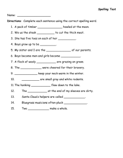 Directions: Complete each sentence using the correct