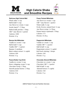 High Calorie Shake and Smoothie Recipes