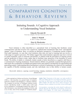A cognitive approach to understanding vocal imitation