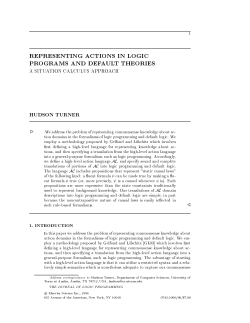 Representing actions in logic programs and default theories