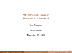 Mathematical Creation - Furman Mathematics Department