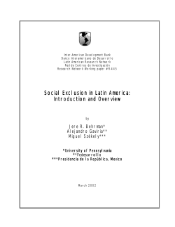 Social Exclusion in Latin America: Introduction and Overview