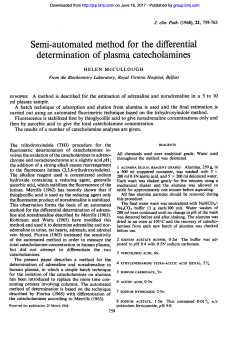 determination of plasma catecholamines