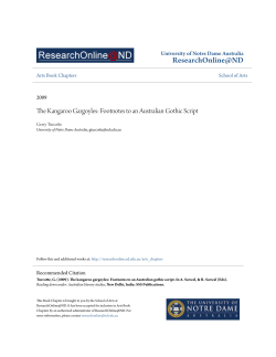 The Kangaroo Gargoyles: Footnotes to an Australian Gothic Script