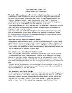 SelfScheduled Exam FAQ - Bryn Mawr SGA