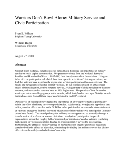 Warriors Don`t Bowl Alone: Military Service and Civic Participation