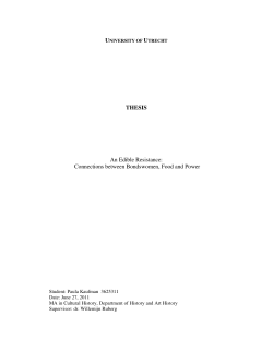 THESIS An Edible Resistance: Connections between Bondswomen