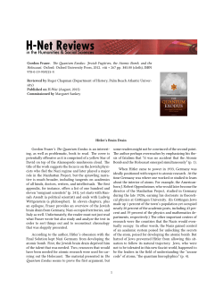 Hitler`s Brain Drain - H-Net