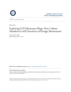 Exploring LDS Missionary Blogs - BYU ScholarsArchive