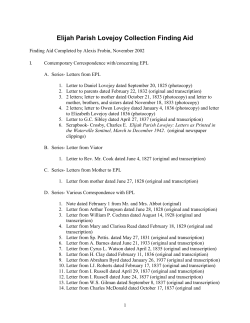 Finding Aid to the Collection of Elijah Parish Lovejoy Materials