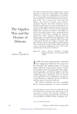 The Ogaden War and the Demise of D&eacute;tente