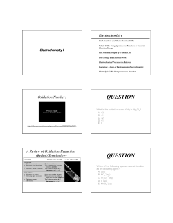 Electrochemistry - ChemConnections